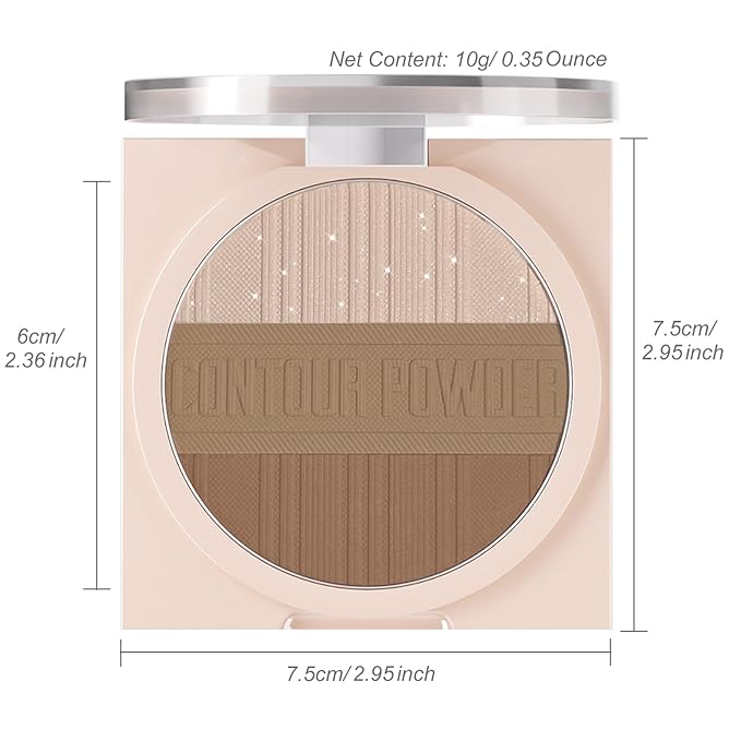 Contour Powder Makeup Palette Matte Shimmer Face Sculpting Shading Silky Smooth Tone Tuning Flawless Pressed Powder Bronzer for Warm Skin Tone, 01 Warm Brown-Velvo Beauty
