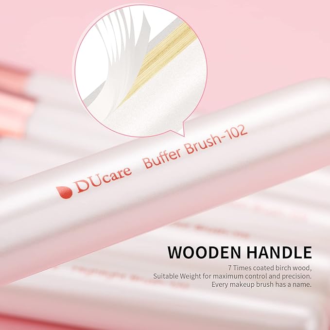 DUcare Makeup Brushes Set Professional 27Pcs Makeup Brushes Premium Synthetic Kabuki Foundation Blending Face Powder Blush Concealers Eye Shadows Make Up Brushes Kit White-Velvo Beauty