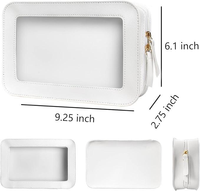 Clear Makeup Bag Small, TSA Approved Portable Toiletry Bag with Zipper Cosmetic Travel Bag Makeup Organizer Case Mini Makeup Pouch for Purse Car Organizer Bag for Women Men-Velvo Beauty