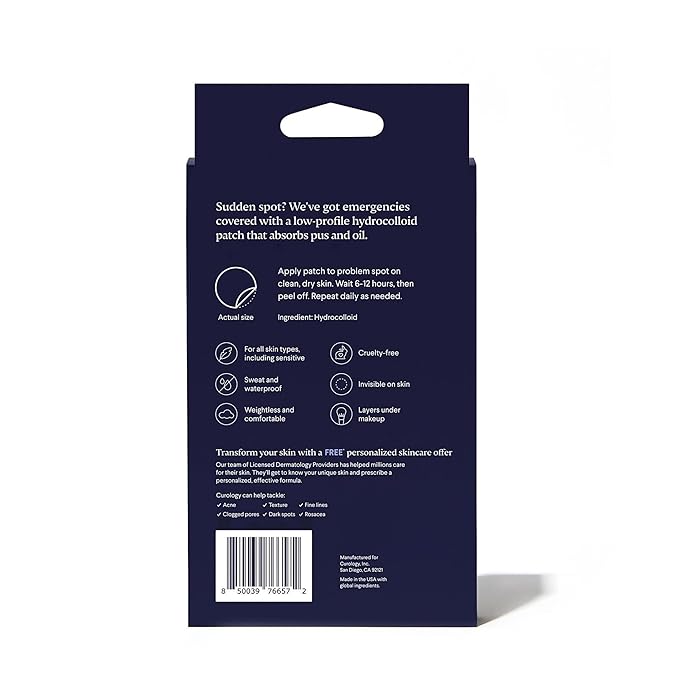 Curology Emergency Spot Pimple Patches for Face, Hydrocolloid Pimple Patches Fast-Acting, 80 Count-Velvo Beauty