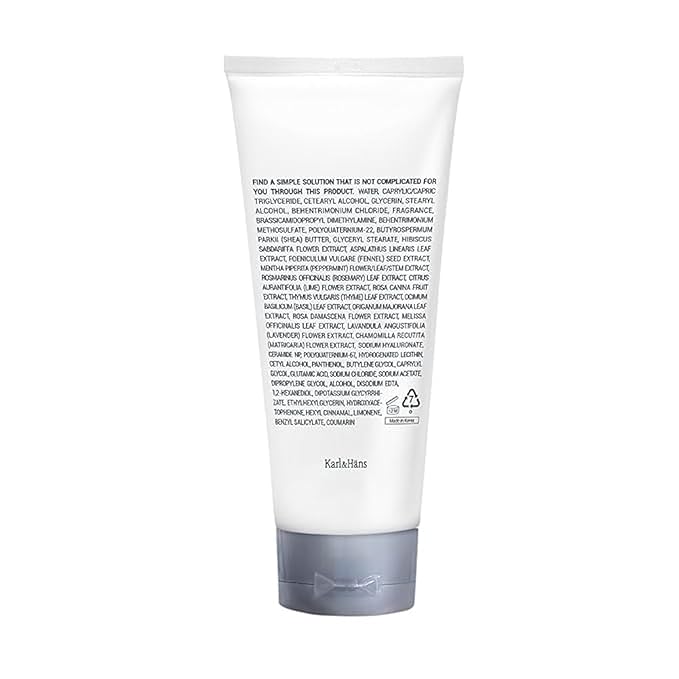 Karl&Hans Botanic Gourmand Coconut Conditioner Hair Treatment - Organic, Silicone-Free, Moisturizing with Ceramide, Coconut Oil & Natural Extracts for All, Dry, Damaged, Frizzy Hair, 6.76 fl oz-Velvo Beauty