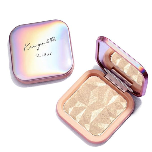 ELESSY Highlighter Makeup Palette,Highlighter Palette Long Lasting Face illuminator Makeup Palette Shimmer Highlighter Powder Suit All Skin Tones-TWILIGHT GLOW-Velvo Beauty