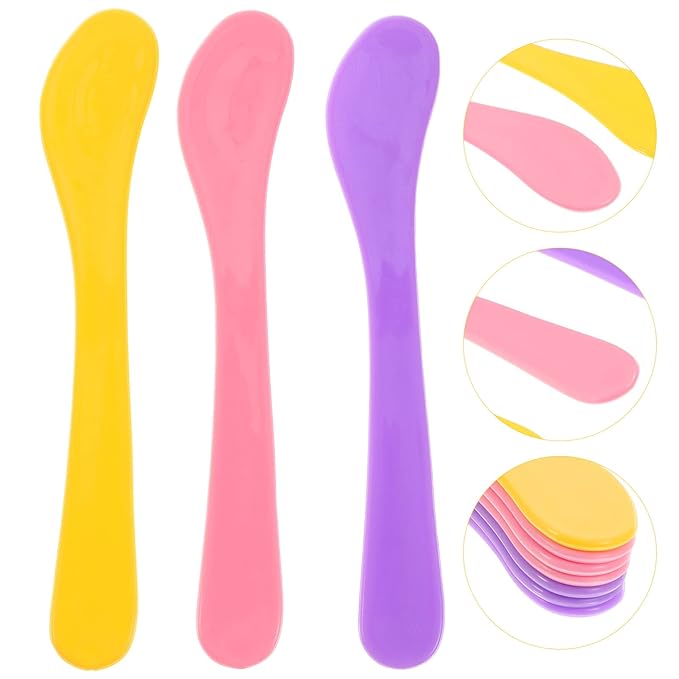 Healifty 10 Pcs makeup spatula plastic makeup DIY Accessories Facial Cream Spatulas Cream Spoon DIY Makeup Spatula small spoons Spatula Premium makeup spatula tool 15c cosmetic applicator-Velvo Beauty