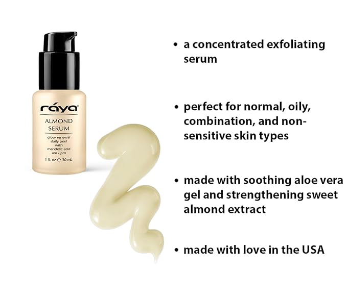 RAYA Almond Serum (508) | Exfoliating Facial Peel for Combination and Oily Skin | Helps Minimize Pores and Brighten Complexion-Velvo Beauty