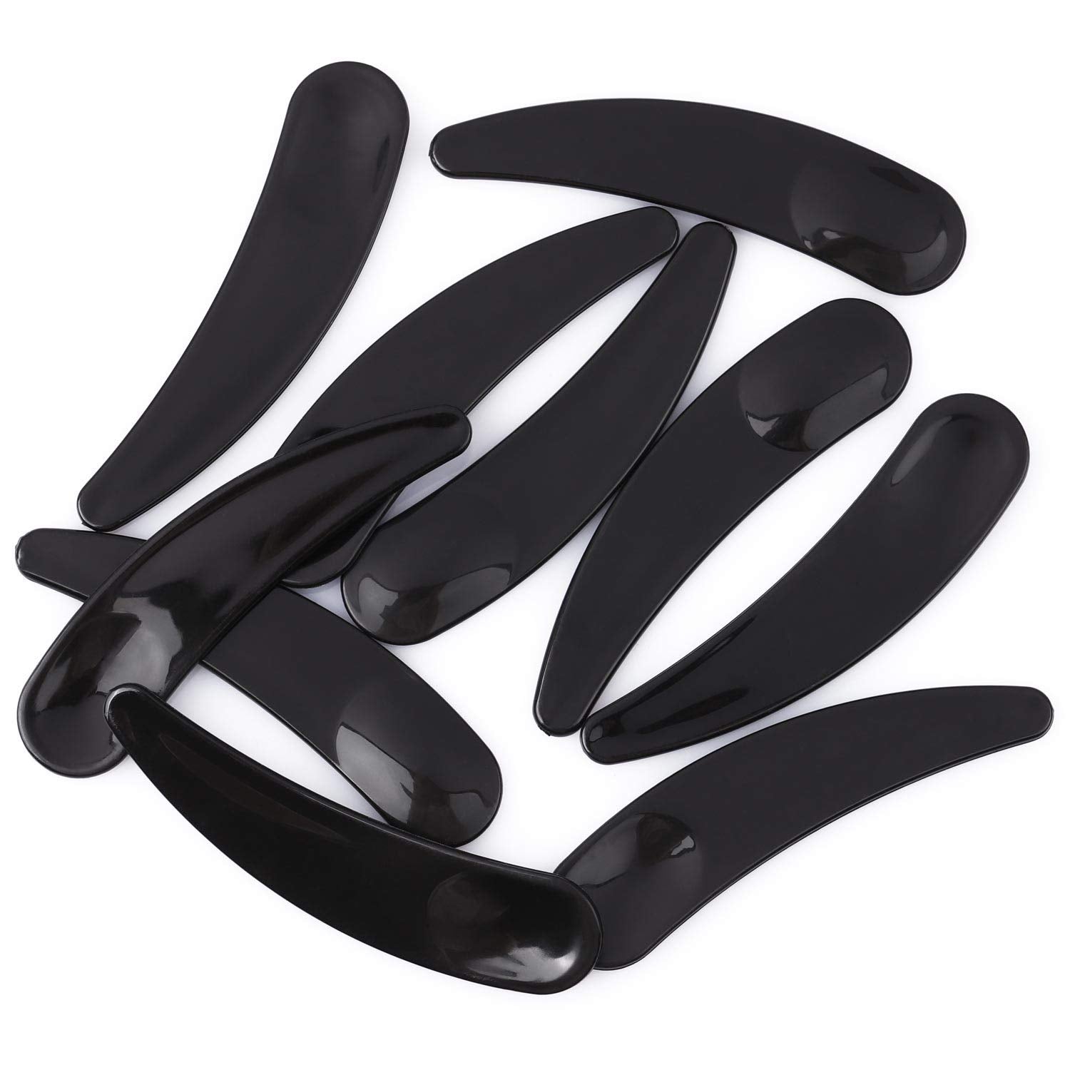 Refillable Cosmetic Sample Jars - 100 Pack 10g (0.35oz) Black Small Travel Containers with Lids + 10 Mini Makeup Spatulas - BPA Free-Velvo Beauty