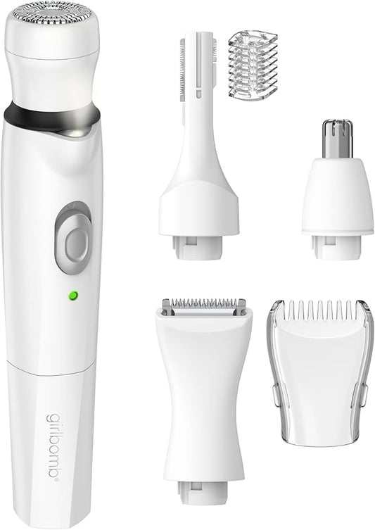 Conair GIRLBOMB All-in-One Face/Body Trimmer and Shaver Set for Women, Wet/Dry, Rechargeable-Velvo Beauty