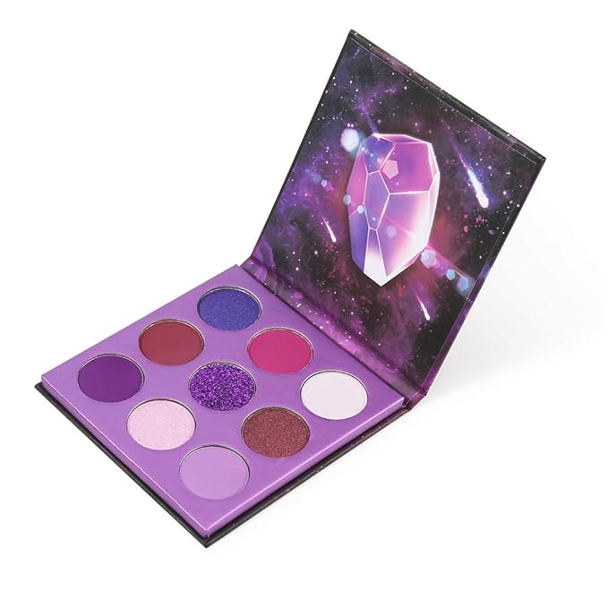 docolor Eyeshadow Palette 9 Colors Gemstone Shadow Palette Highly Pigmented Mattes Shimmers Smokey Glitter Cream Colorful Powder Blendable Long Lasting Waterproof Makeup Palette-Purple-Velvo Beauty