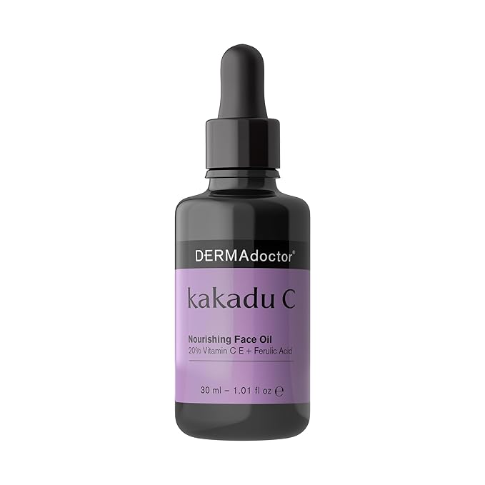 DERMAdoctor Night Face Oil Toner Anti-Aging Hydrating - 20% Vitamin C Ester, Vitamin E, Ferulic Acid, & Marula Oil for Face | Concentrated Vitamin-C Ester Facial Oils | Dermatologist Formulated - 1 Oz-Velvo Beauty
