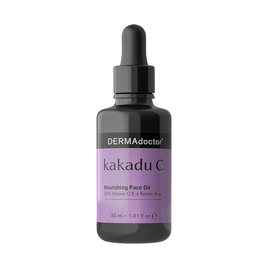DERMAdoctor Night Face Oil Toner Anti-Aging Hydrating - 20% Vitamin C Ester, Vitamin E, Ferulic Acid, & Marula Oil for Face | Concentrated Vitamin-C Ester Facial Oils | Dermatologist Formulated - 1 Oz-Velvo Beauty