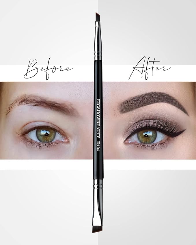 Eyebrow Brush & Eyeliner Brush, EigshowBeauty Double-Ended BrushesOne Brush For 2 Uses - Black (D104)-Velvo Beauty