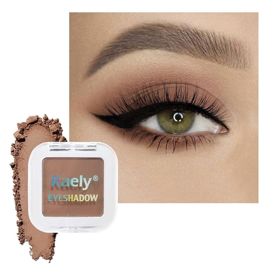 Buildable Matte Eyeshadow Makeup Palette Single - Rosy Brown Shades | Creamy Pressed Powder for Easy Blending | Mini Travel Palette for Women | Everyday Natural Eye Makeup-Velvo Beauty