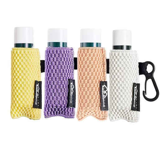 WKieason Lip Balm Sleeves Holder Keychain 4pcs Clip on Chapstick Keychain Holder Pouch Tight-Knit Elastic Lipstick Key Chain Holder-Velvo Beauty