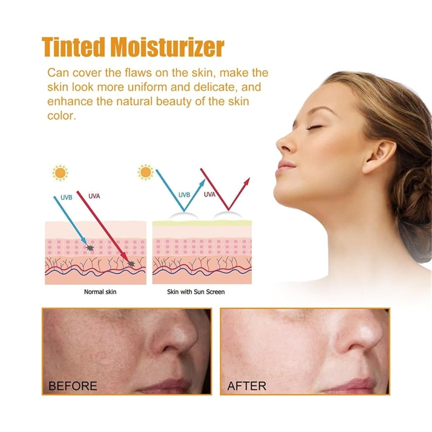 Tinted Sunscreen For Face SPF 50, Universal Protector Solar 50 Moisturizer, Hydrating Sun Essence Face Sunscreen, UV Defense, Travel Size, 1.7 Fl.OZ-Velvo Beauty