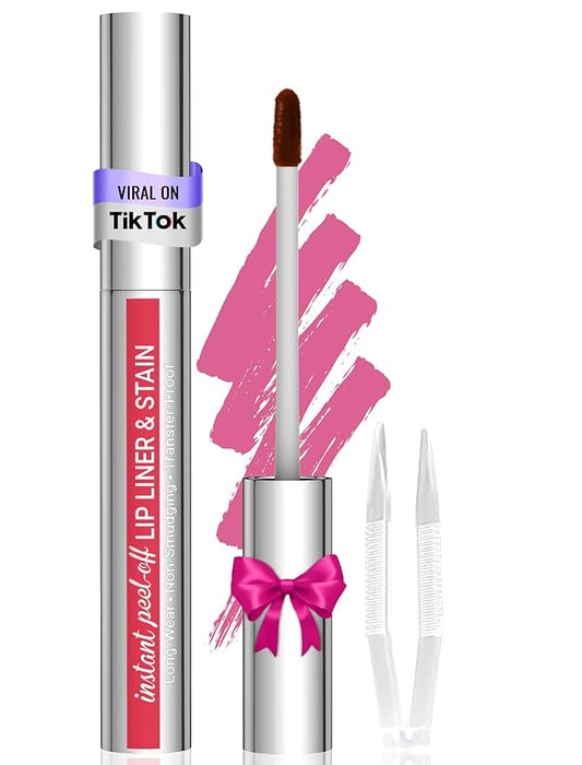 Lip Stain - Lip Liner Stain, Long Lasting Peel Off Lip Stain, Natural Peel Off Lip Liner Stain with Tweezer, Easy to Use, Waterproof, Smudge-proof, Transfer-proof, Mauve-Velvo Beauty