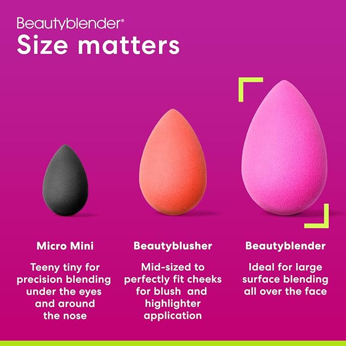 Beautyblender® | Original Pink Beauty Blender Makeup Sponge, Super-Soft Foam Easily Blends Foundations, Powders & Creams, Made in USA, Reusable, Washable, Streak Free Application, Vegan, Cruelty Free-Velvo Beauty