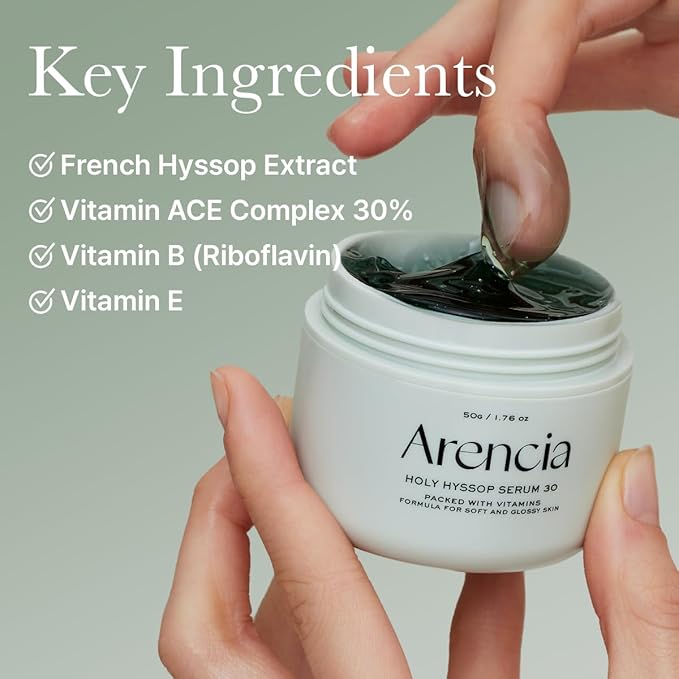 Glow Hyssop Overnight Face Mask Serum - hydrating & Anti-Aging Serum for younger looking Korean Glass Skin, 30% Vitamin A, C, E, 10% Niacinamide, Peptide-Velvo Beauty
