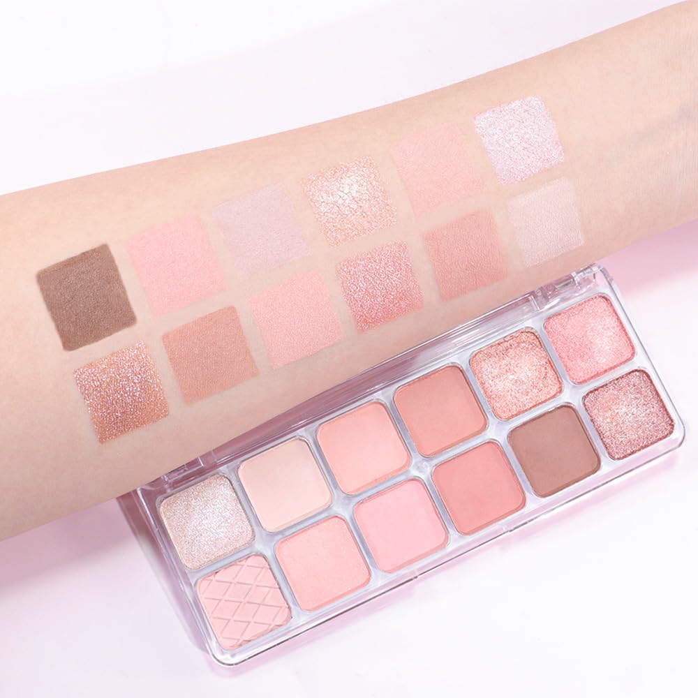 AMY'S DIARY 12Color Light Pink Purple Eyeshadow Palette, Long-Lasting, and Highly Pigmented. Elevate Your Eye Makeup– Unleash Your Unique Style (07#)-Velvo Beauty