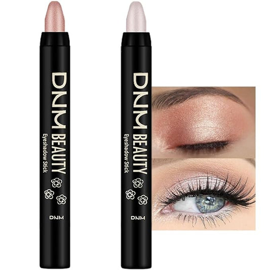 evpct 2Pcs Cream Eyeshadow Brightener Sticks Set for Eyes Waterproof, Champagne Shimmer & Pearl Shimmer Matte Metallic Eye shadow Stick Pencil Pen Bulk sombras en crema para ojos 17 +18-Velvo Beauty