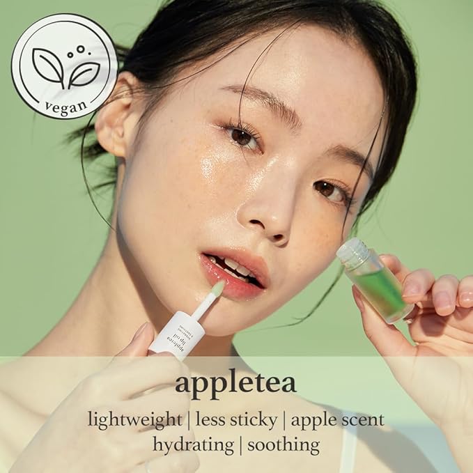 NOONI Korean Lip Oil - Appletea | Long-Lasting, Moisturizing, Plumping, Revitalizing for Dry Lips, Waterproof, No Peel Off, Hydrating, Nourishing Crystal Clear, 0.12 FL Oz-Velvo Beauty