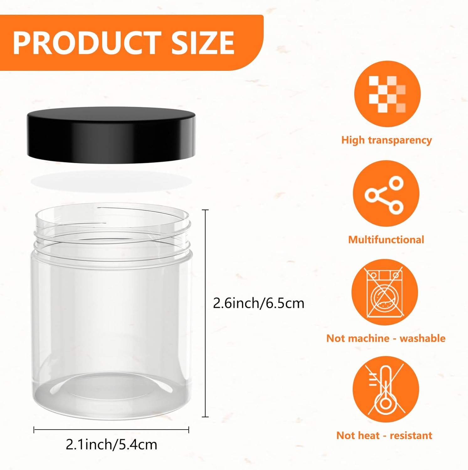 84PCS 4oz/125ml Plastic Jars with Screw On Black Lids Seal Stickers Bottle Lid,Clear Container for Storing Dry Food,Spice,Lotion, Cosmetic, Slime, Honey Jam, Cream, Butter-Velvo Beauty