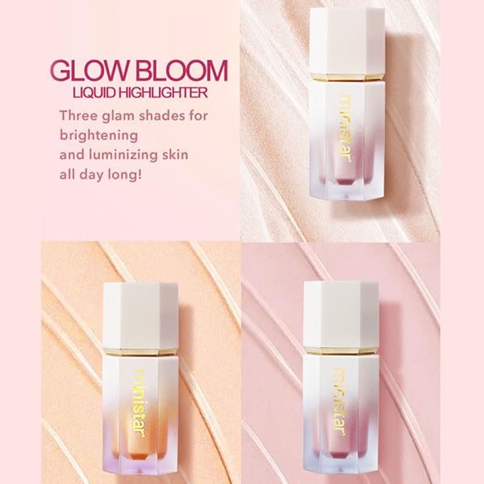 Liquid Highlighter Makeup, Long Lasting Liquid Luminizer for Glowing Skin Waterproof Smooth Glitter Highlight Face Illuminator Cream Contour Stick Body Shimmer Liquid Bronzer(#01 MOONLIGHT)-Velvo Beauty