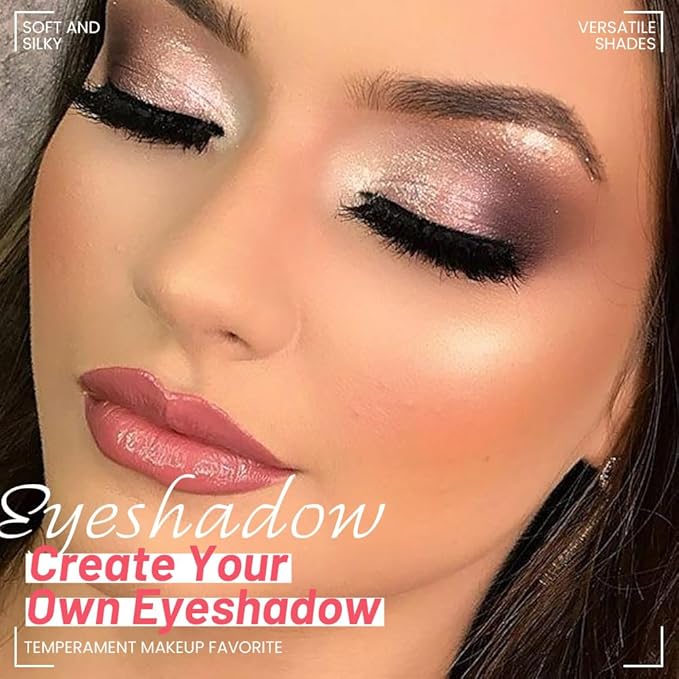 Nude Eyeshadow Quad Palette, Champagne Dusty Pink Plum Mauve Taupe Glitter Metallic Shimmer Matte High Pigment Mini Eyeshadow Eye Shadow Palette Makeup for older Women, Travel Size Built in Mirror-Velvo Beauty