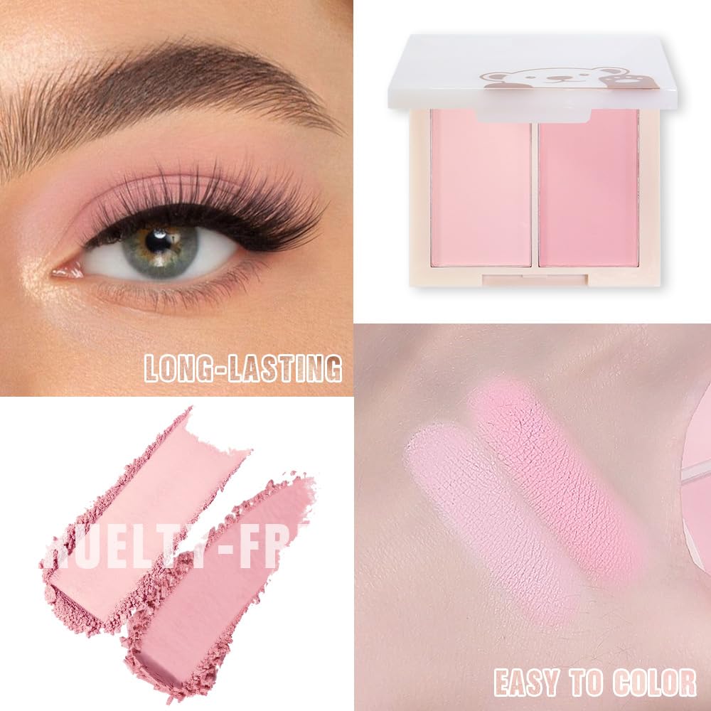AMY'S DIARY Matte Eyeshadow, Lavender Pink Eyeshadow, Ultra-fine Lightweight Powder, Multiuse Blendable Eye shadow and Blush Makeup, Daily Matte Warm Tone Eyes Makeup, Half Pink (02#)-Velvo Beauty
