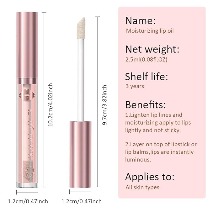 Hydrating Lip Gloss Oil - Nourishing Tinted Lip Oil for High-Shine Finish, Long-Lasting, Non-Sticky, Cruelty-Free Lip Plumper, Perfect with Lipstick & Peel-Off Lip Gloss-Velvo Beauty