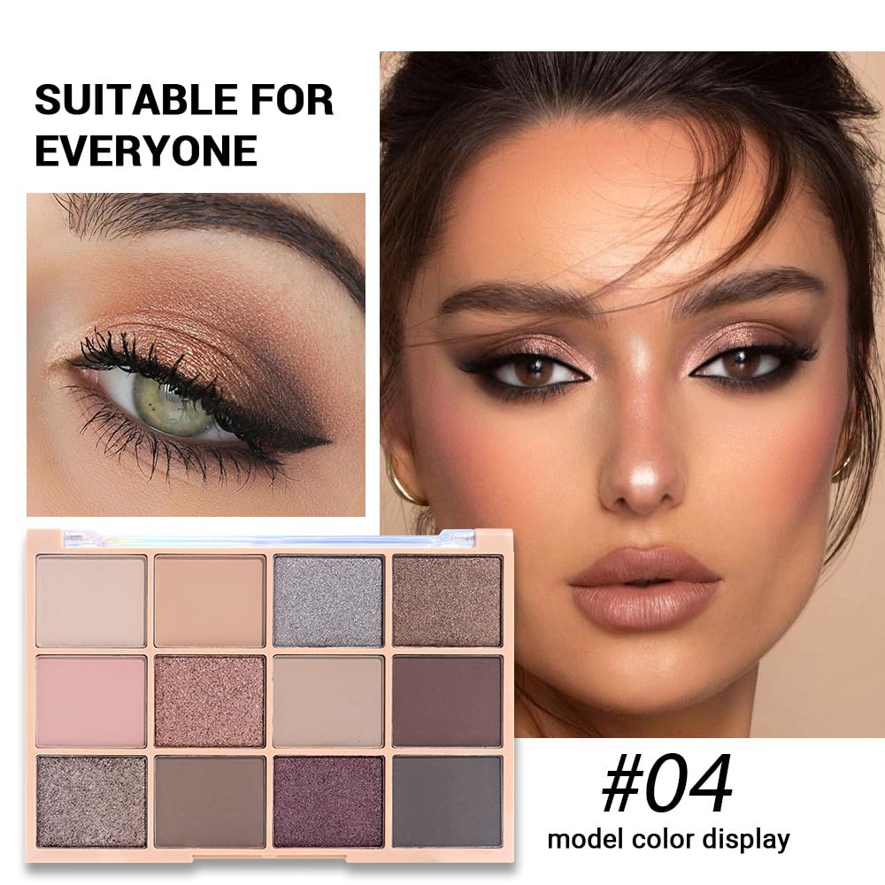 Eye Shadow Palette,Nude Silver Gray Cream Eyeshadow Makeup Pallets for Women Natural Eyeshadows for Eyes Long Lasting Naturing-Looking-Velvo Beauty