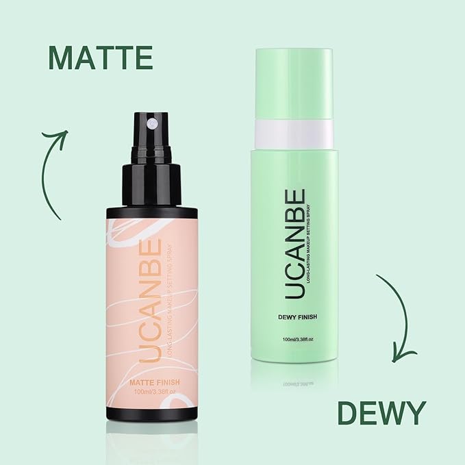 UCANBE Makeup Setting Spray, Dewy Finish Long Lasting Make Up Spray, Hydrating, Fast Drying Face Mist for Natural Glow, 3.38 fl oz-Velvo Beauty