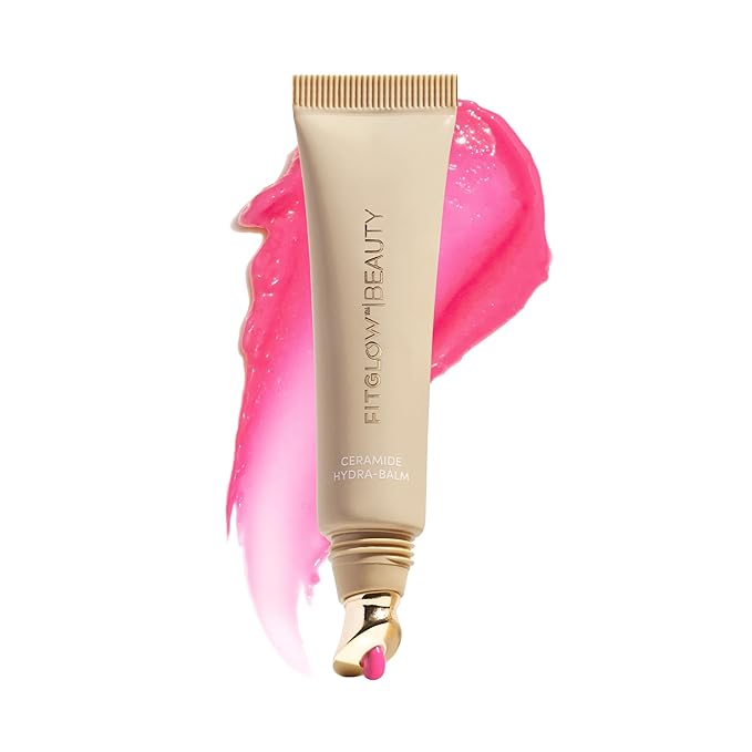 Fitglow Beauty Ceramide Hydra-Balm Lip Gloss | Hydrating Lip Serum with Peptides & Glutathione | Plumping & Anti-Aging Lip Skincare | Dry & Chapped Lip Repair | Vegan & Cruelty-Free | 12g - Liv-Velvo Beauty