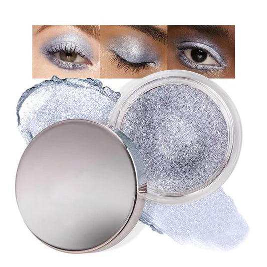 Cream Glitter Grey Blue Shimmer Metallic Eyeshadow Palette Makeup, Natural Single Mini Instant Holographic Eyeshadow For Women, Sombras Crema Para Ojos, Talc, Paraben & Cruelty Free-Velvo Beauty
