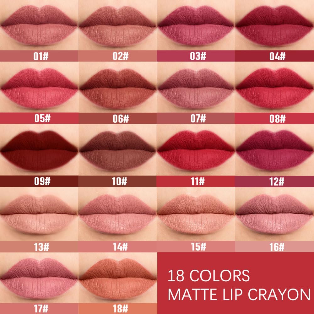 BINGBRUSH Lip Crayons Matte Longwear Lipstick Pack Set,Moisture Smooth Lipliner With Built-in Sharpener Ultimate Super Stay Ink Lip Crayon for Makeup,Waterproof Velvet Lipgloss Lip Stain (6#Red Brown)-Velvo Beauty