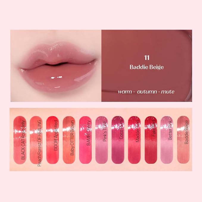 ETUDE Over Glowy Lip Stain Tint Buddy Beige, 0.1 oz (3 g), Lip Tint, Lipstick, Glossy Finish, Highly Moisturizing, Melotint, Plush, Glossy, Volume, Vegan Certified-Velvo Beauty