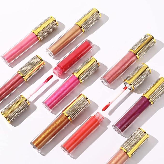 AMORIX 24 Pack Gold Crystal Lip Gloss Tubes with Wand 5ml Empty Lip Gloss Containers Lipgloss Bottles with Stoppers 2pcs Syringes + Labels for DIY Lip Gloss Balm-Velvo Beauty