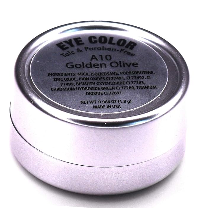 Golden Olive Army Green Sage Shimmering Pressed Powder Single Vegan Eyeshadow; Talc, Paraben & Cruelty Free-Velvo Beauty