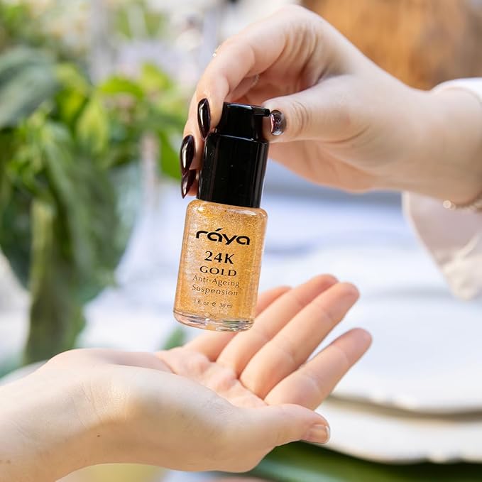 RAYA 24K Gold Anti-Aging Suspension (510) | Anti-Aging Facial Treatment Serum for All Skin Types | Made with Pure 24 Karat Gold | Softens and Helps Reduce Fine Lines and Wrinkles-Velvo Beauty