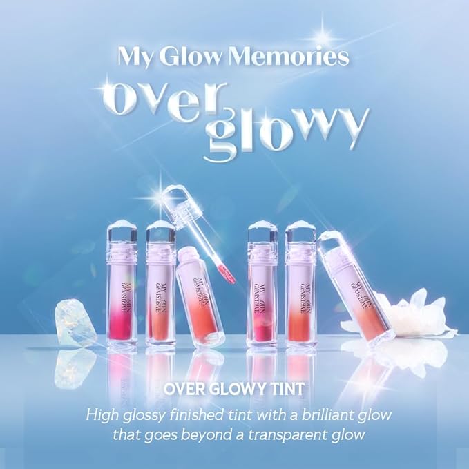 ETUDE Over Glowy Lip Stain Tint #12 Ruby Love | Non-Sticky Vegan Lip Tint | Moisturized & Long-lasting Lip Gloss | Daily Tint for Dry Lips, Korean Makeup-Velvo Beauty