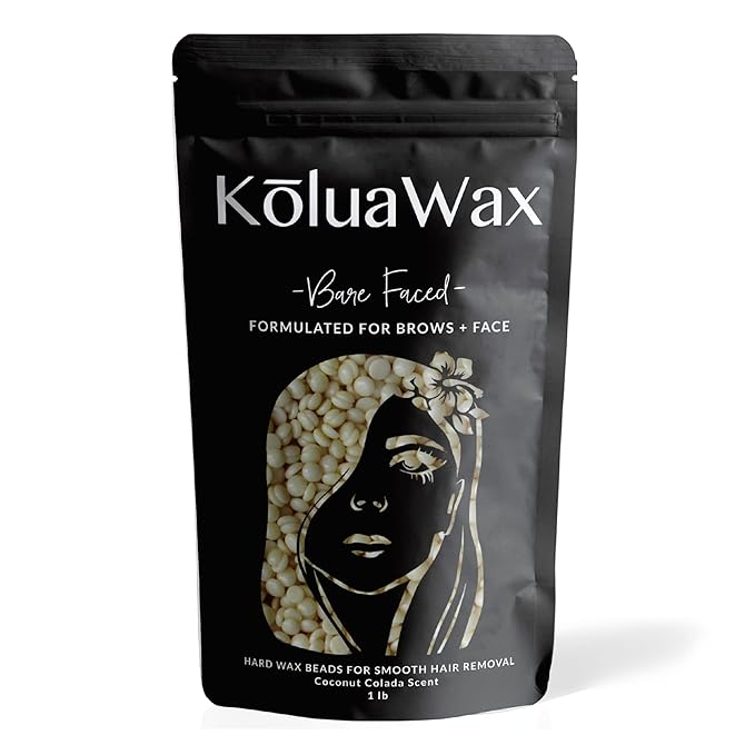 KoluaWax Hard Wax Beads for Hair Removal – Coarse Hair Formula – Face, Brazilian, Underarms, Back Chest, Bikini Waxing – Coconut Colada, 1lb Refill for Wax Warmers & 10 Large Applicator Sticks-Velvo Beauty