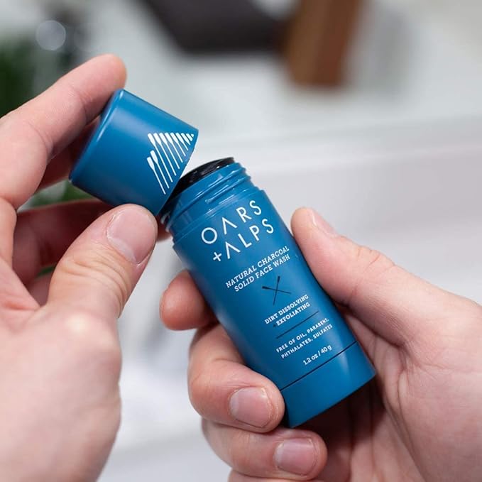 Oars + Alps Face Wash with Activated Charcoal, Dermatologist Tested Exfoliating Facial Cleanser, TSA Friendly, 1.4 Oz, 2 Pack-Velvo Beauty
