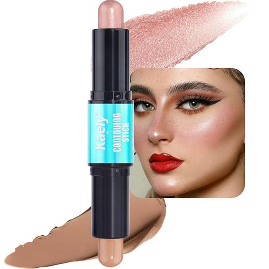 evpct 2in1 Face Shaping & Contouring Stick Cream Contour Concealer Bronzer Stick Makeup Kit for Beginner Face Highlighter Makeup Stick contorno maquillaje de maquillaje profesional,NEW Light Medium-Velvo Beauty
