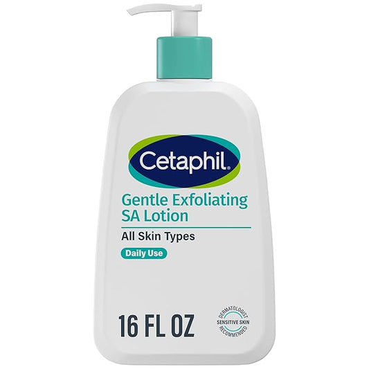 Cetaphil Gentle Exfoliating SA Lotion, Lightweight Moisturizer for All Skin Types, 16 Fl oz Pump Bottle, Salicylic Acid, Mandelic Acid & Gluconolactone, Gently Exfoliates, Dermatologist Recommended Brand-Velvo Beauty
