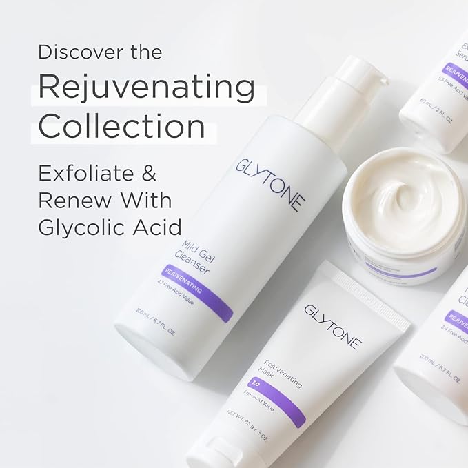 Glytone Rejuvenating Mask - 3% Pure Glycolic Acid, Lactic Acid, Vitamin C & Collagen - Purify & Exfoliate - For All Skin Types - Fragrance-Free - 3 fl. oz.-Velvo Beauty