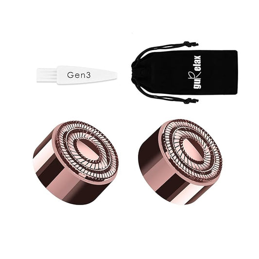 Gurelax Replacement Heads for Flawless Finishing Touch Facial Hair Remover, Gen 3 Replacement Blades for Women, New Version 18K Gold Replacement Blades Refill (2pcs)-Velvo Beauty