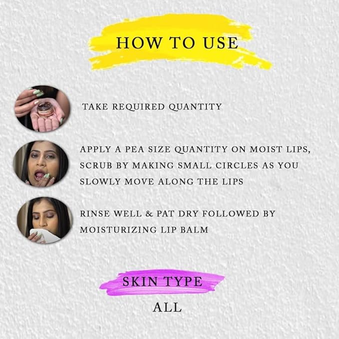 ROOTS AND HERBS Ayurvedic Cacao & Manjistha Cane Sugar Lip Scrub 100% Vegan, No-Paraben, No-SLS, No-Sulphate & Natural Treatment Exfoliator for Dark, Dry, Chapped Smooth & Brighter Lips (15gm/0.53oz)-Velvo Beauty