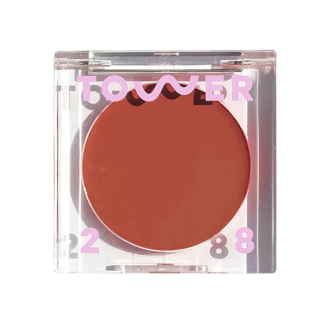 Tower 28 Beauty BeachPlease Cream Blush for Cheeks and Lips - Multi-Purpose Lip and Cheek Tint in Orange Blush - for Sensitive Skin – Color POWER HOUR, Luminous Finish-Velvo Beauty