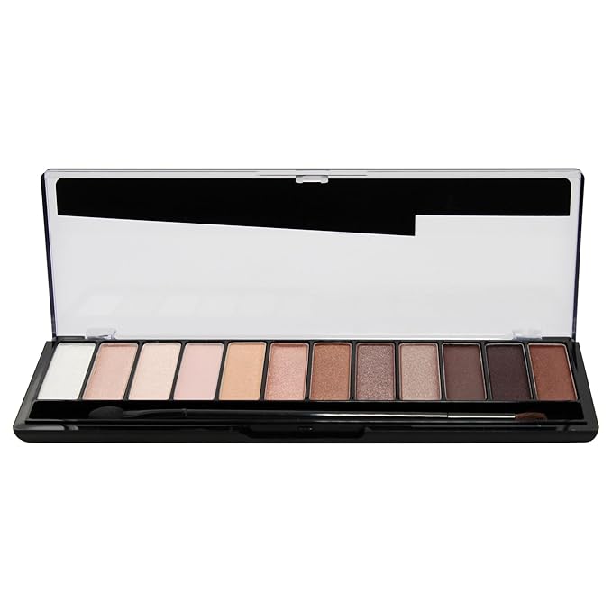 Rimmel London Magnif'Eyes Eyeshadow Palette, 12 Shades, Blendable Formula, Versatile, 002, Blush, 0.5oz-Velvo Beauty