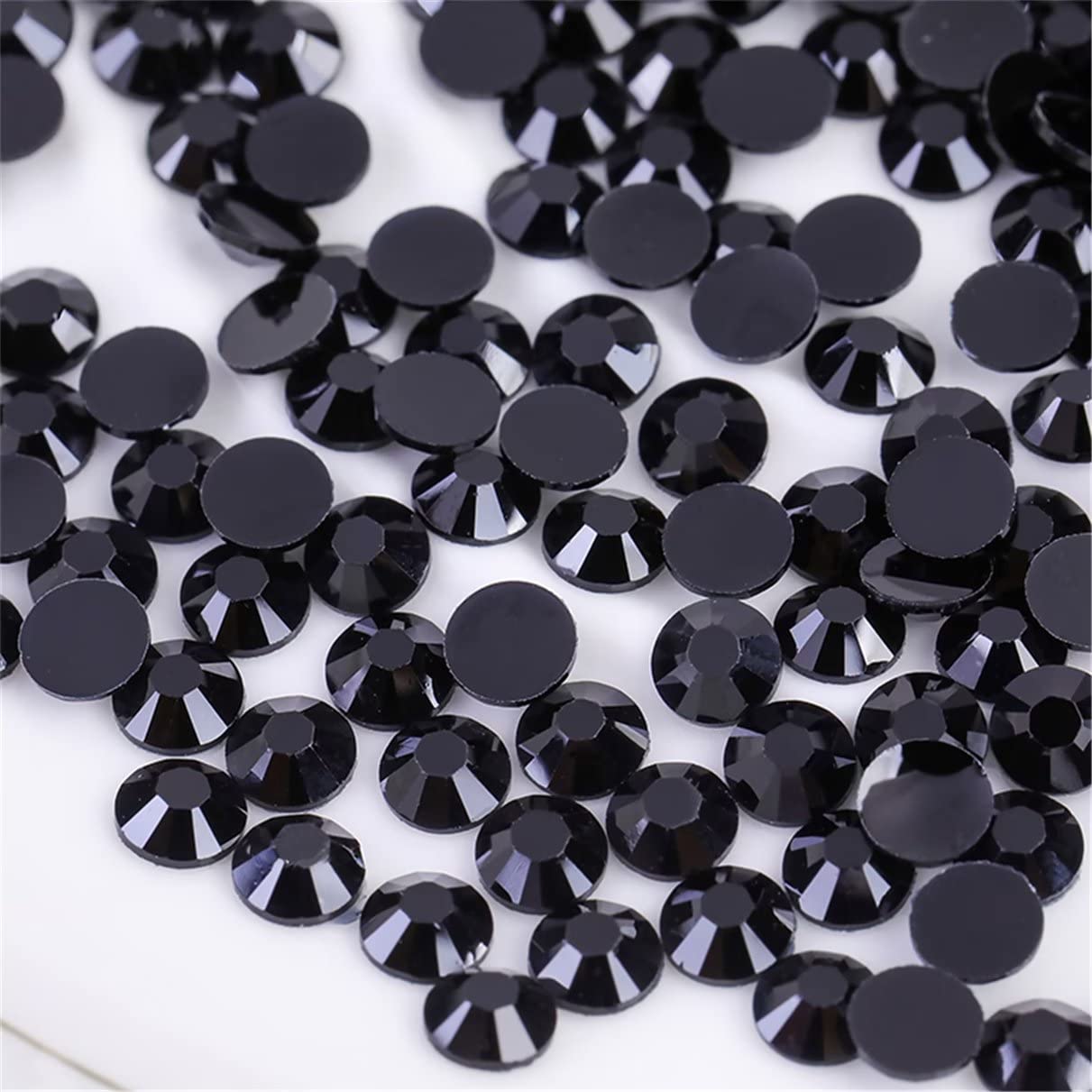 3000 Pieces SS12 3mm Flatback Rhinestones Clear Glass Round Gems Crystals for Nail Art DIY Crafts Clothes Shoes Bags (Black)