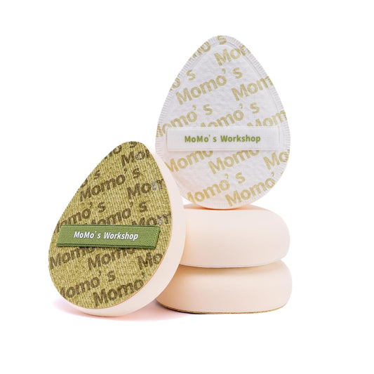 Light Green Denim Makeup Sponges,Super Soft Blenders Sponge for Full Coverage Foundation,Perfect for Oily Skin & Longwear Makeup,Travel Friendly&Reusable,2pcs Puffs &Storage Case-Velvo Beauty