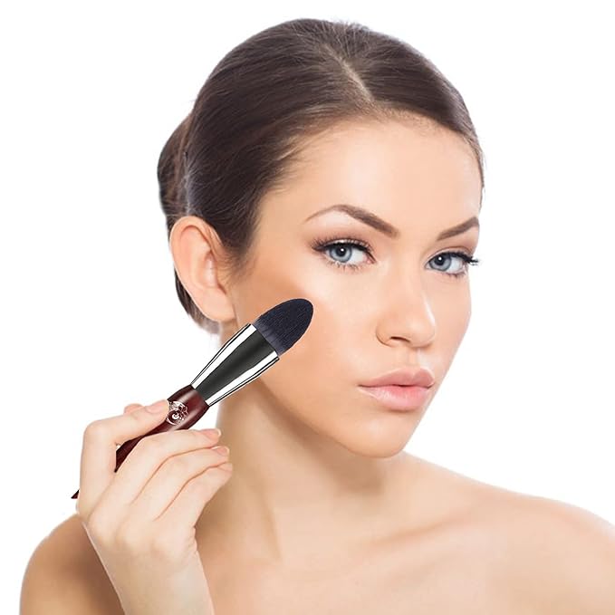 ENERGY Concealer Brush,Tapered Kabuki Foundation Makeup Brush for Under Eye Concealing Blending Liquid Cream Setting Powder Make Up for Full Coverage Cosmetic Applicator Soft Dense Makeup Tool-Velvo Beauty